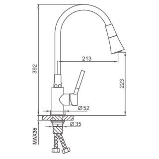 Смеситель для кухни Frap F4044-6 черный